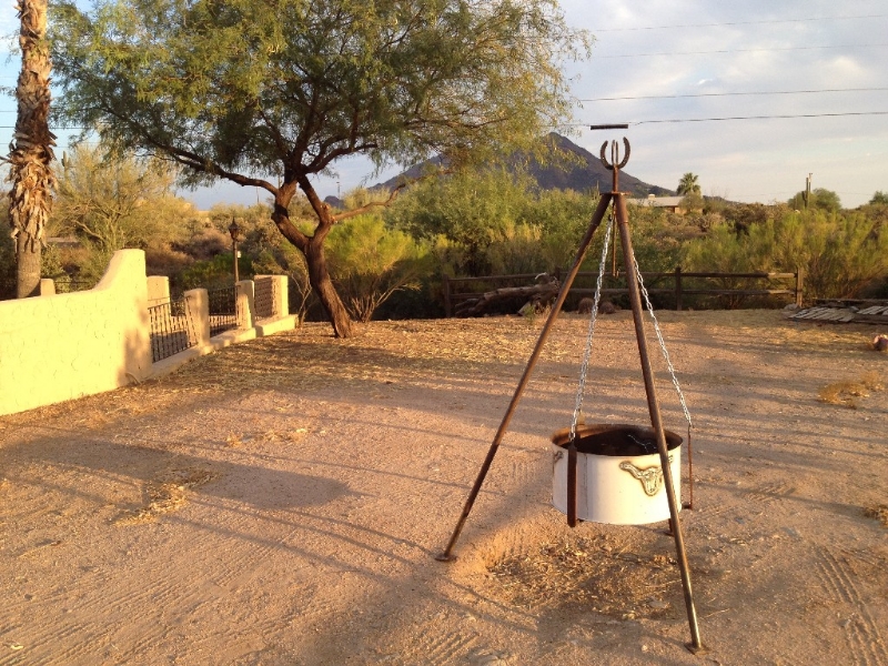 The out door fire kettle for fires and outdoor cooking.