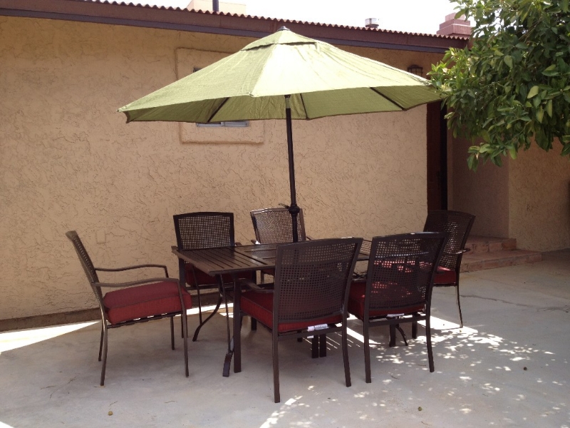 Enjoy this shaded retreat for meals and coffee or tea in the morning